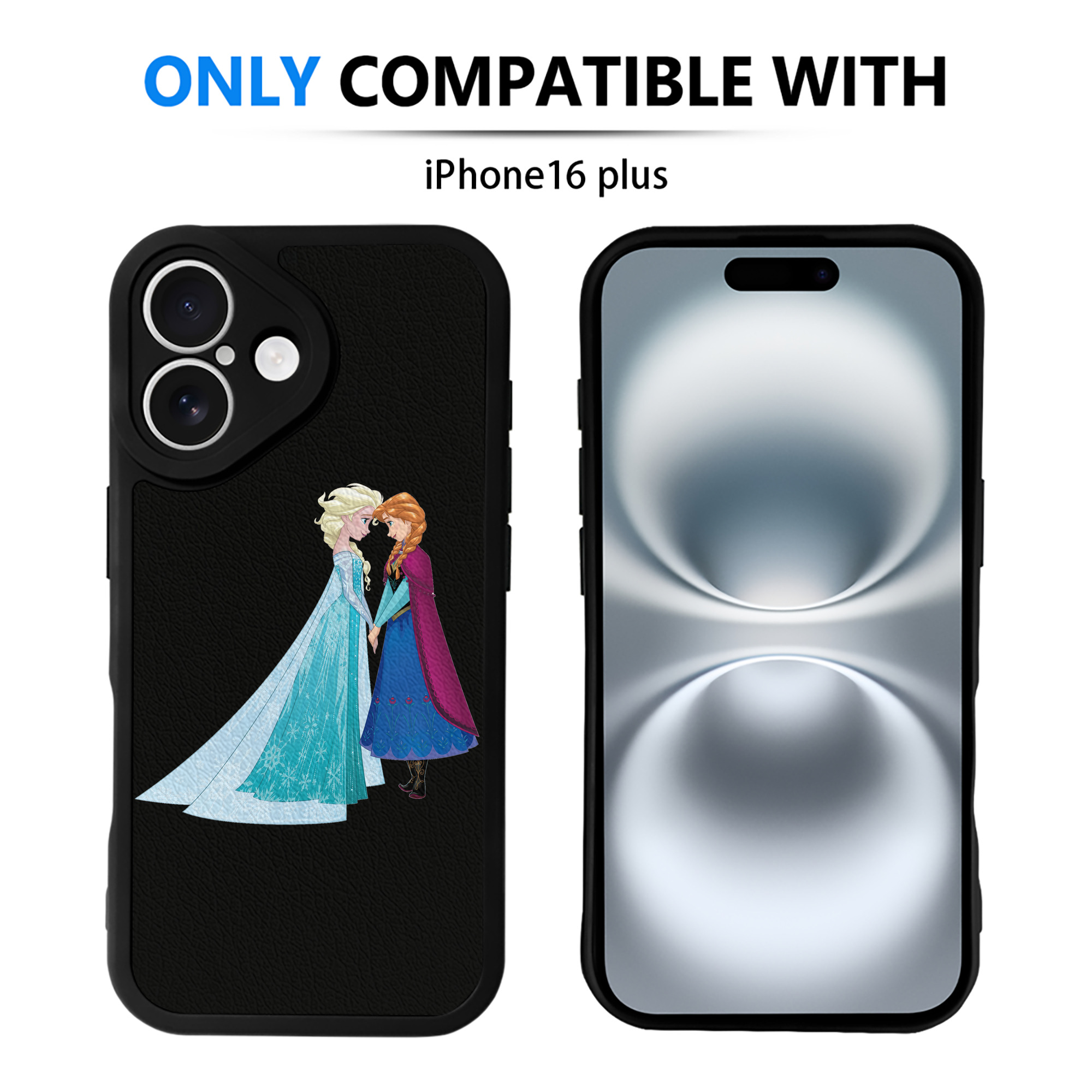 （画像用） アナと雪の女王 アンナ エルサ Frozen Anna Elsa 【iPhone 16シリーズ対応】シリコンスマホケース（レザー調） 材質：シリコン
